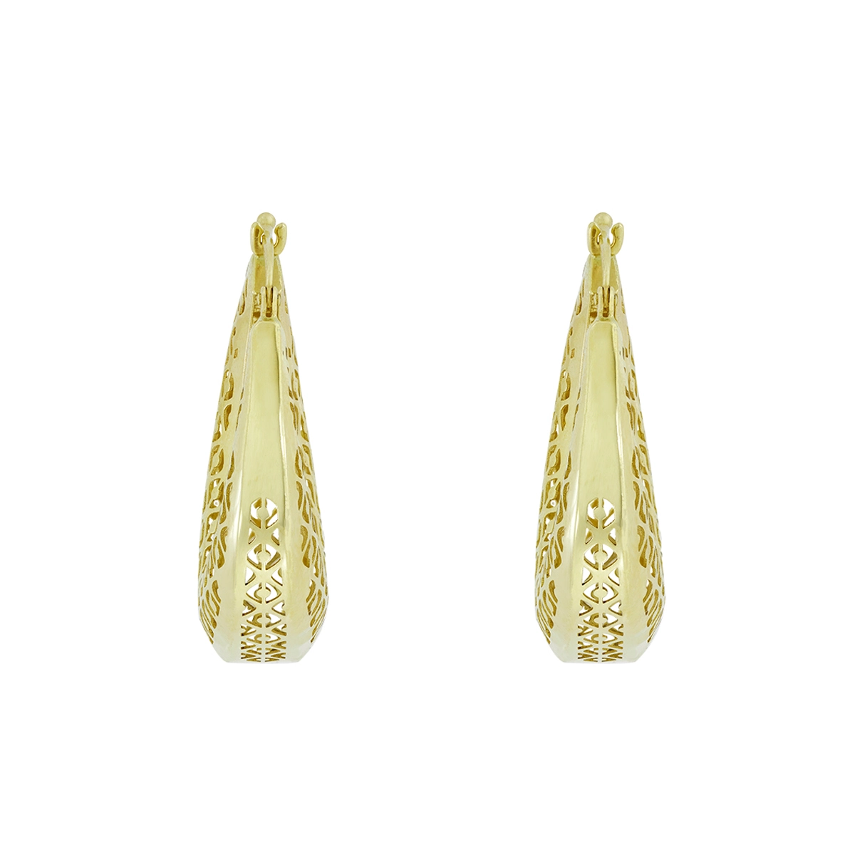 Candongas en oro amarillo de 18 Kilates con visos, Degrade, 8 mm. de ancho