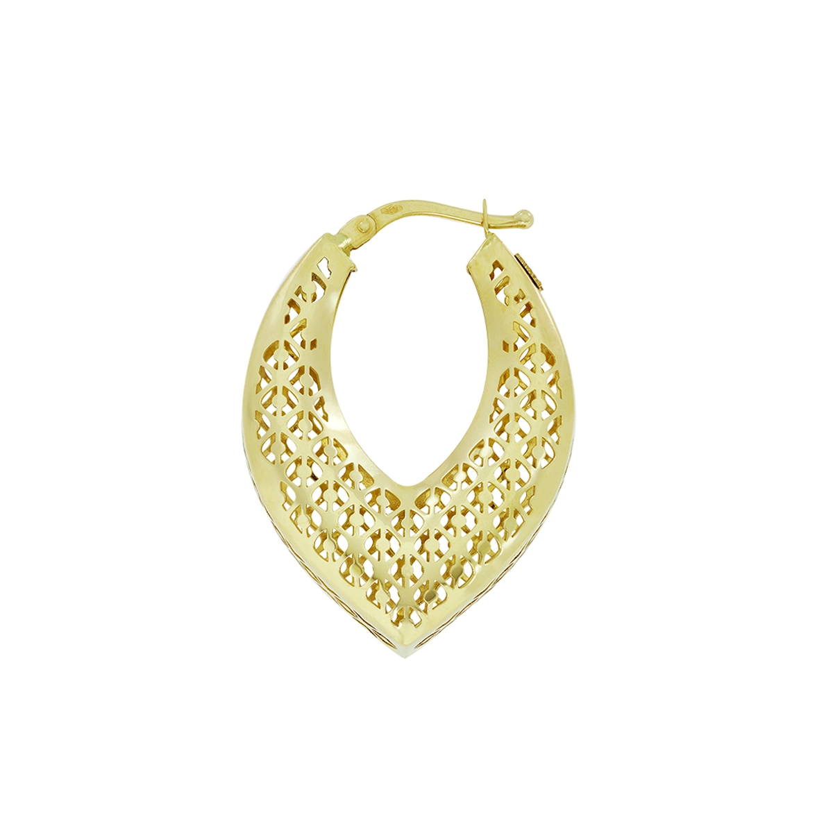 Candongas en oro amarillo de 18 Kilates con visos, Degrade, 8 mm. de ancho