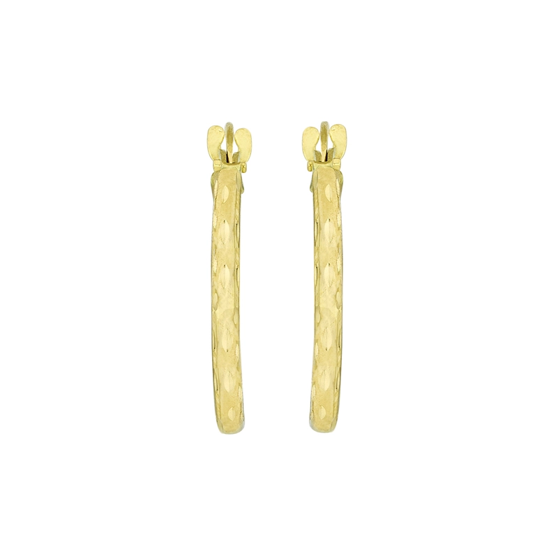 Candongas en oro amarillo de 18 Kilates con visos, Tubo, 1.50 mm. de ancho