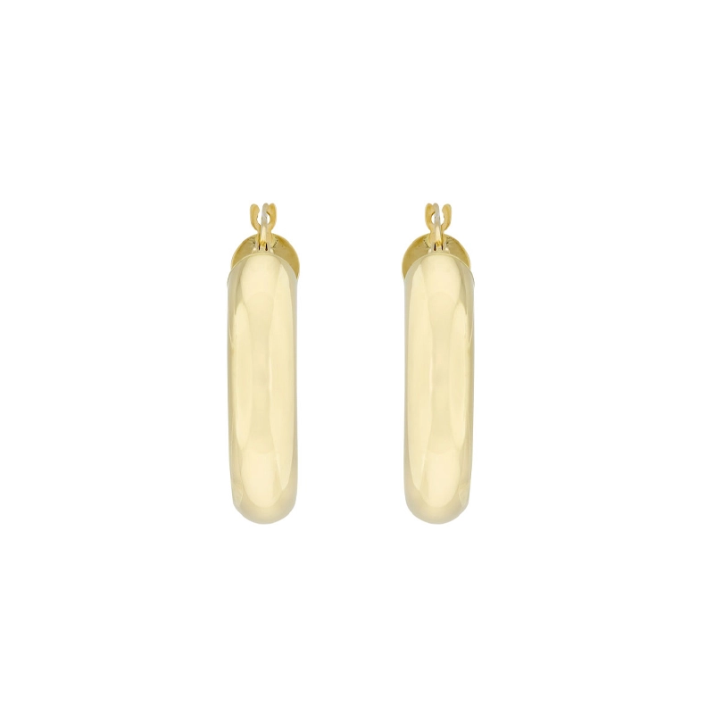 Candongas en oro amarillo de 18 Kilates, Tubo, 5.50 mm. de ancho