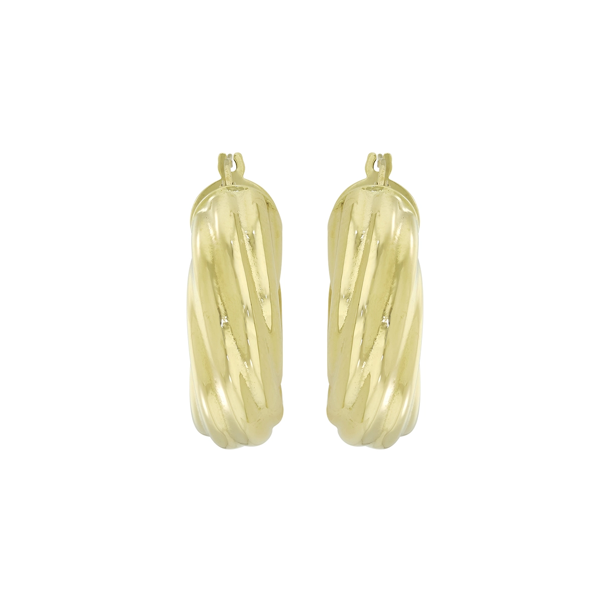Candongas en oro amarillo de 18 Kilates, Melcocha, 8 mm. de ancho