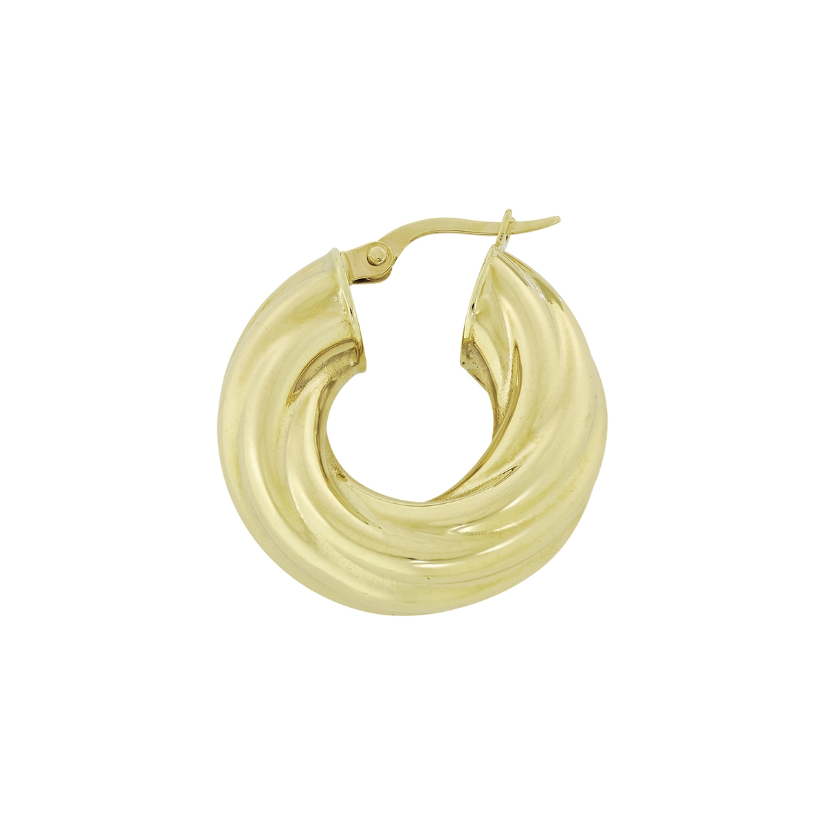 Candongas en oro amarillo de 18 Kilates, Melcocha, 8 mm. de ancho