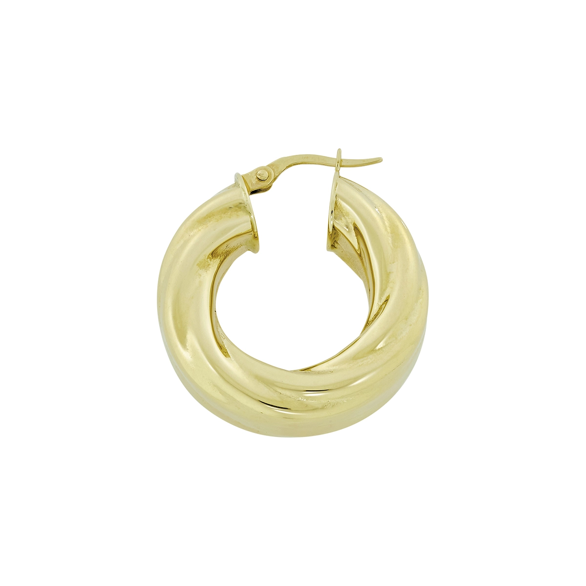 Candongas en oro amarillo de 18 Kilates, Semientorchada, 8.50 mm. de ancho