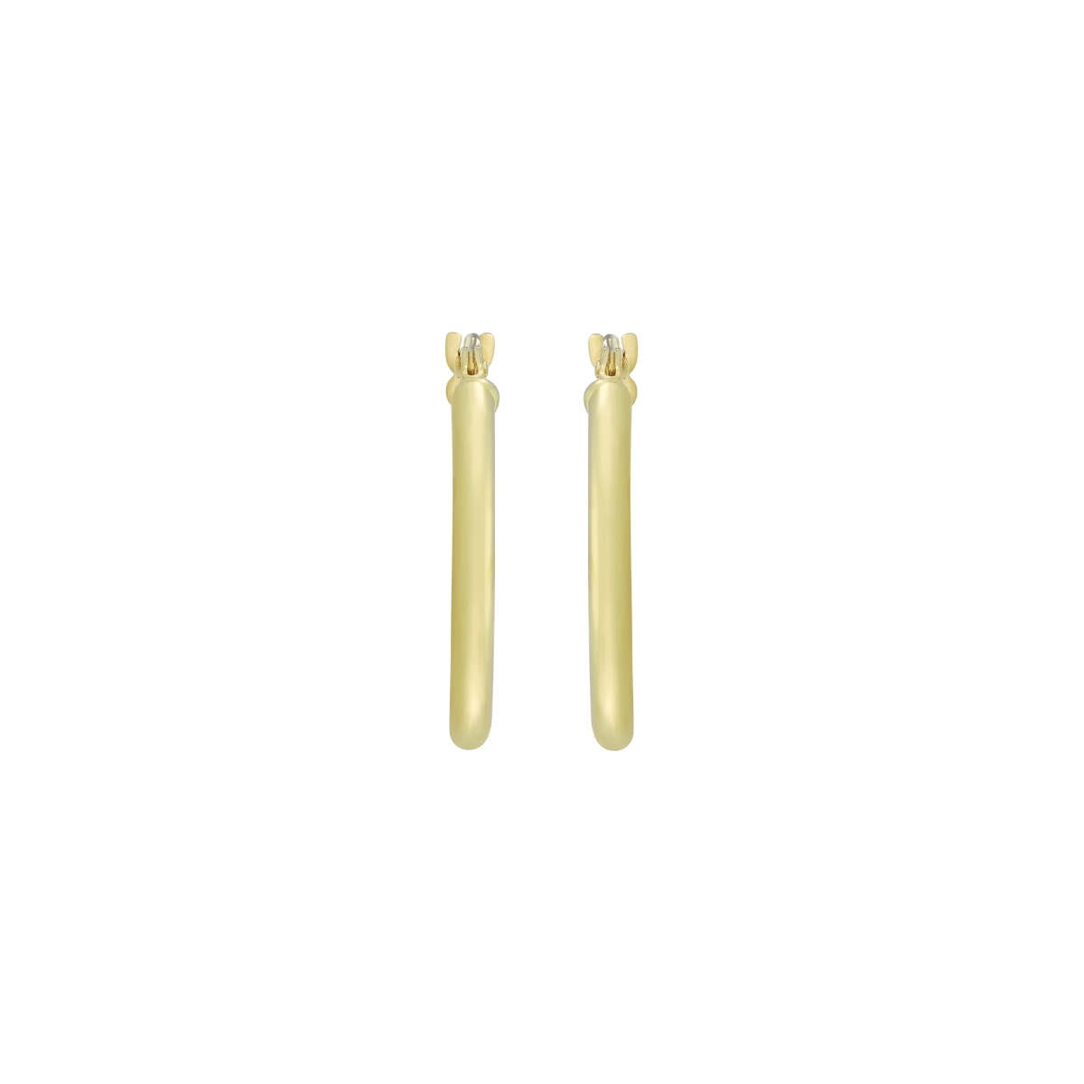 Candongas en oro amarillo de 18 Kilates, Tubo, 2 mm. de ancho