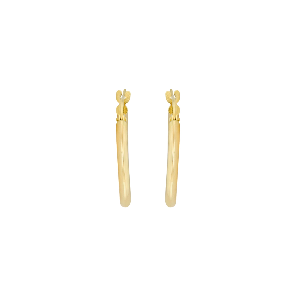 Candongas en oro amarillo de 18 Kilates, Tubo, 2 mm. de ancho