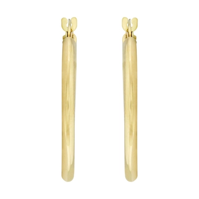 Candongas en oro amarillo de 18 Kilates, Tubo, 2 mm. de ancho