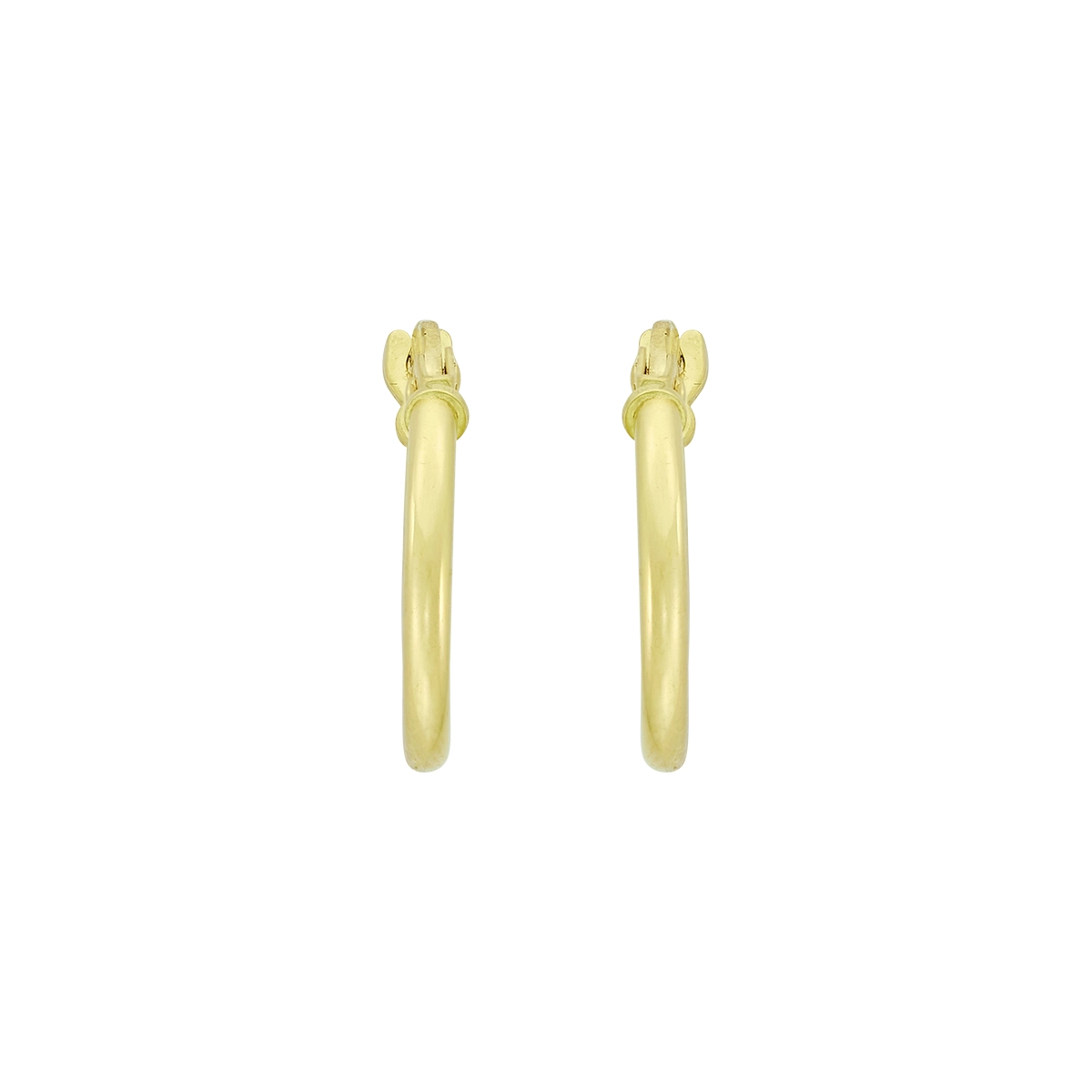 Candongas en oro amarillo de 18 Kilates, Tubo, 1.50 mm. de ancho