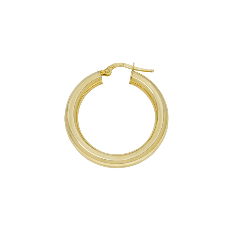 Candongas en oro amarillo de 18 Kilates, Tubo, 3.50 mm. de ancho