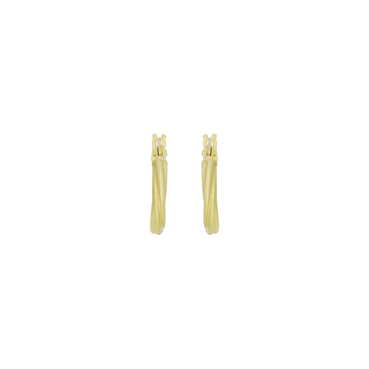 Candongas en oro amarillo de 18 Kilates, Melcocha, 2 mm. de ancho