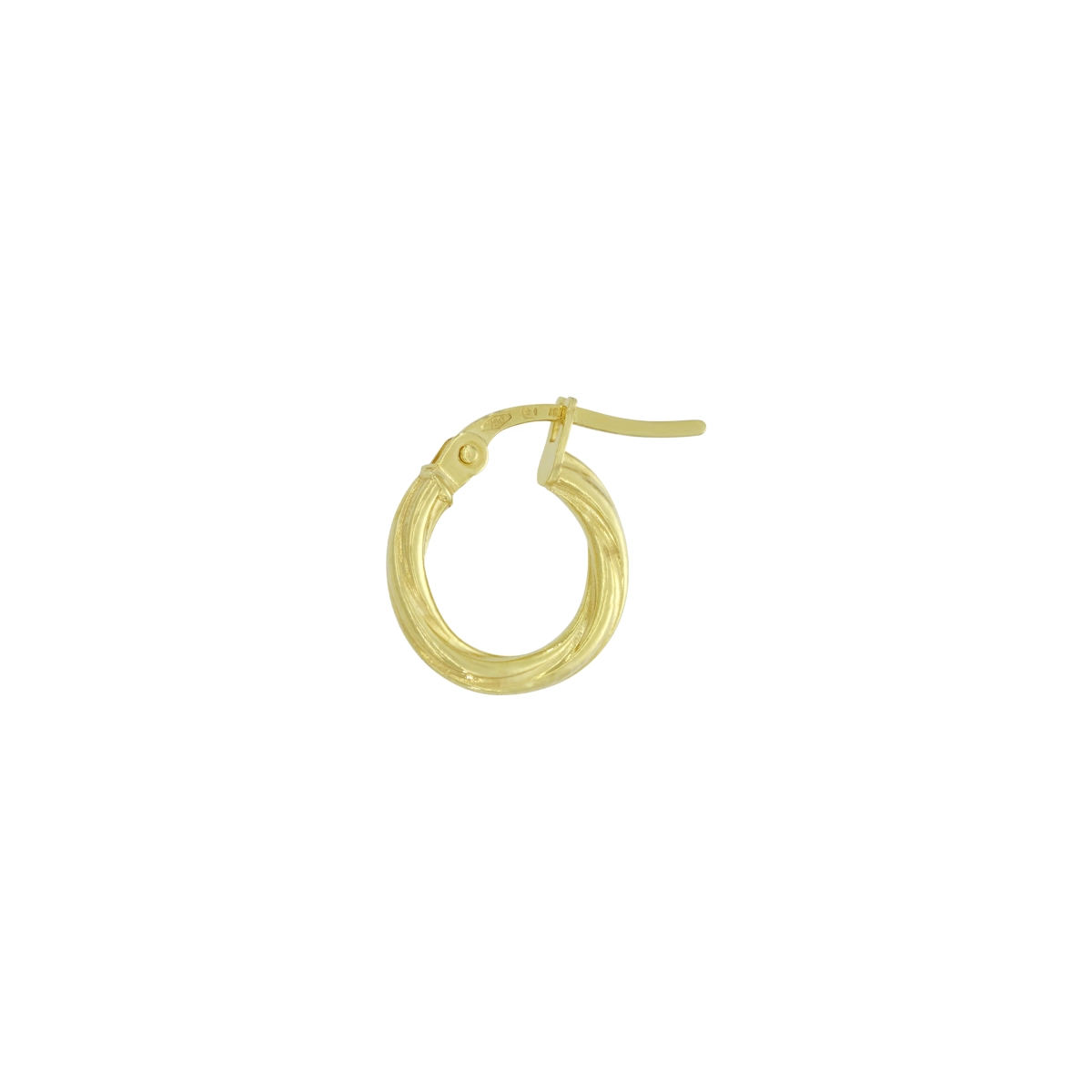 Candongas en oro amarillo de 18 Kilates, Melcocha, 2 mm. de ancho