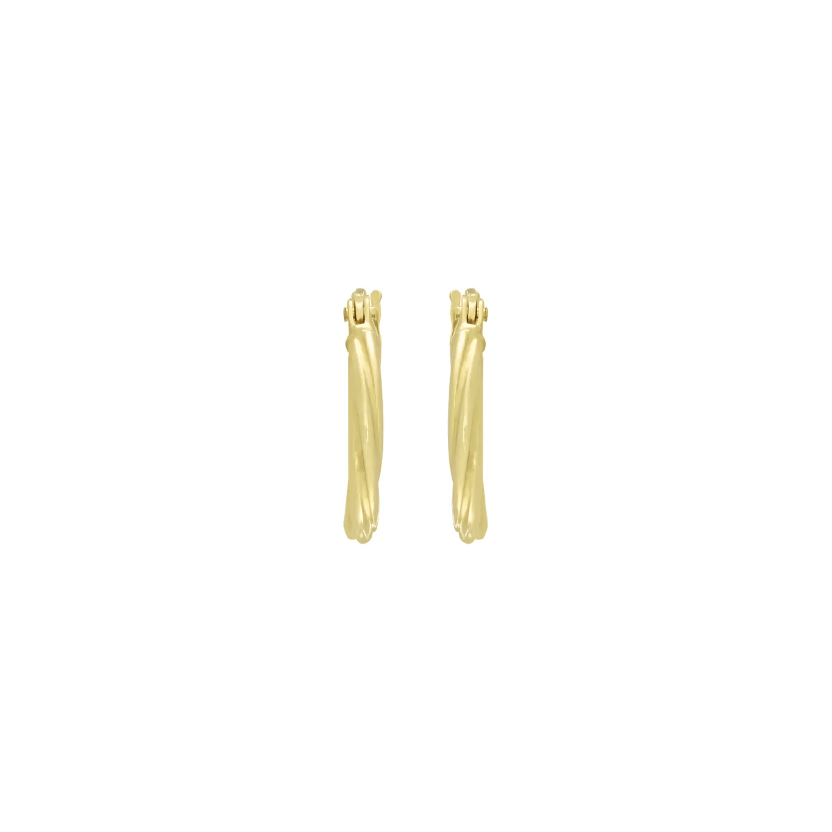 Candongas en oro amarillo de 18 Kilates, Melcocha, 2 mm. de ancho