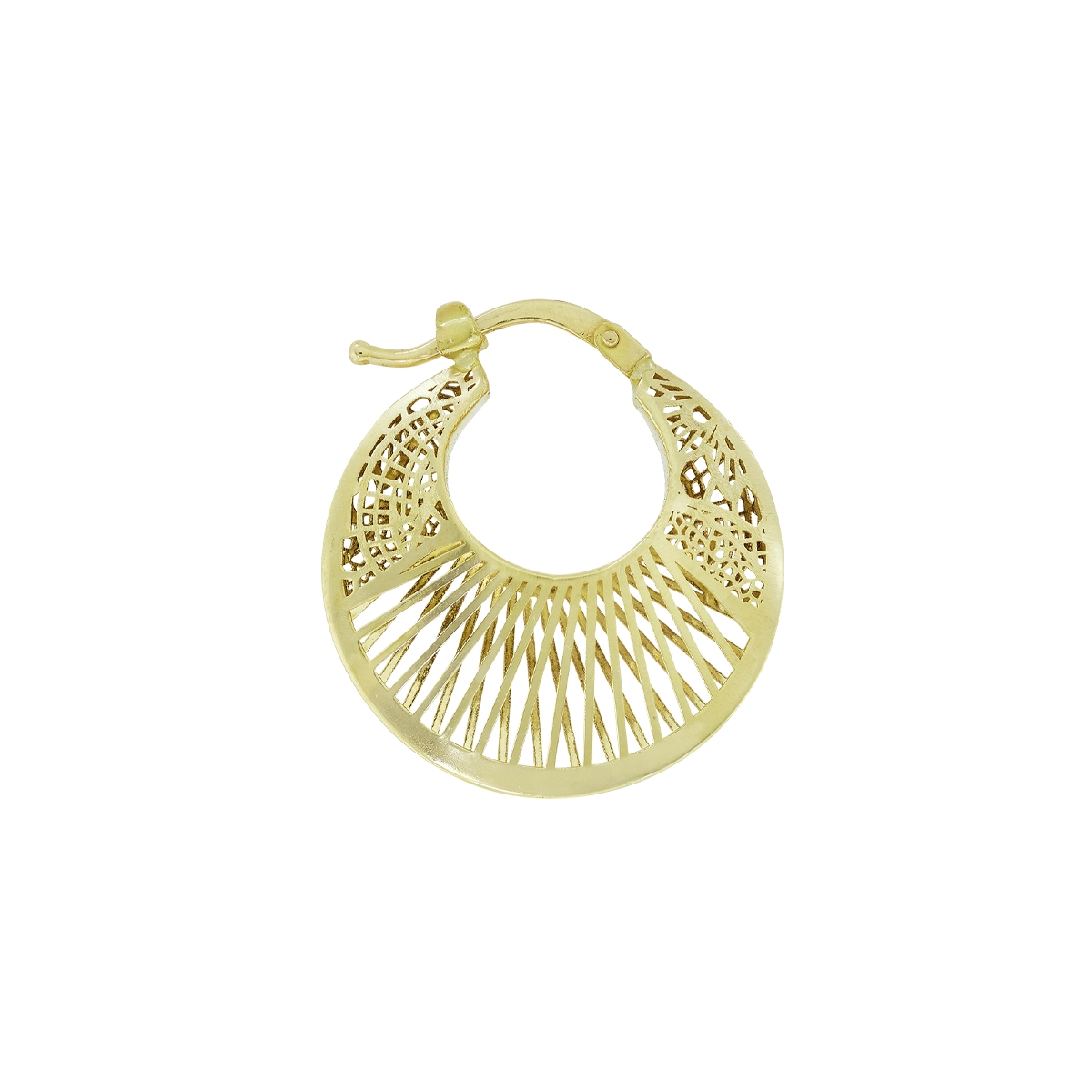 Candongas en oro amarillo de 18 Kilates satinado, Angulo, 6 mm. de ancho