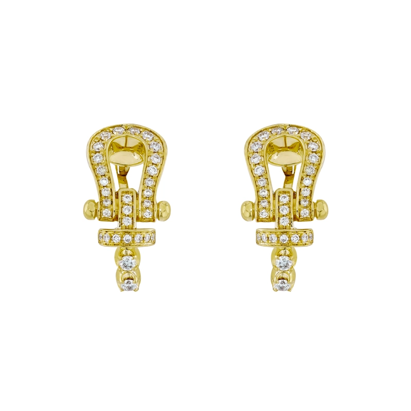 Candongas en oro amarillo de 18 Kilates, con diamantes de 0.28 Ct