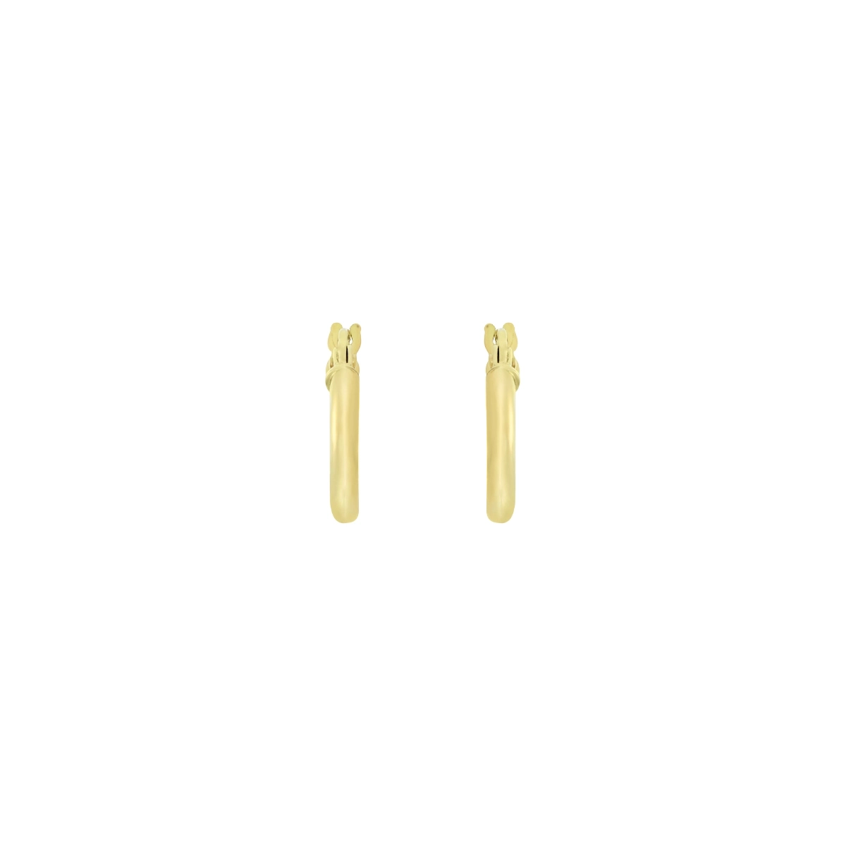 Candongas en oro amarillo de 18 Kilates, Tubo, 2 mm. de ancho