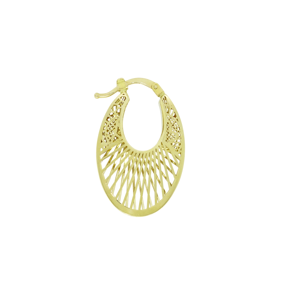 Candongas en oro amarillo de 18 Kilates satinado, Angulo, 4 mm. de ancho