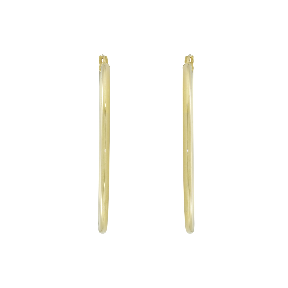 Candongas en oro amarillo de 18 Kilates, Tubo, 2 mm. de ancho