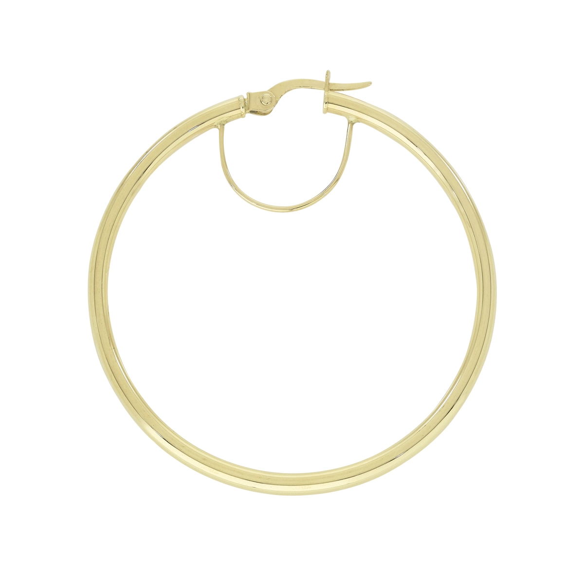 Candongas en oro amarillo de 18 Kilates, Tubo, 2 mm. de ancho
