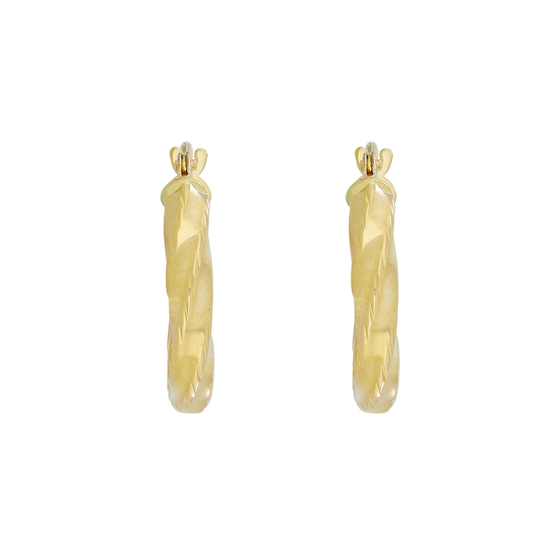 Candongas en oro amarillo de 18 Kilates, Semientorchada, 2.50 mm. de ancho