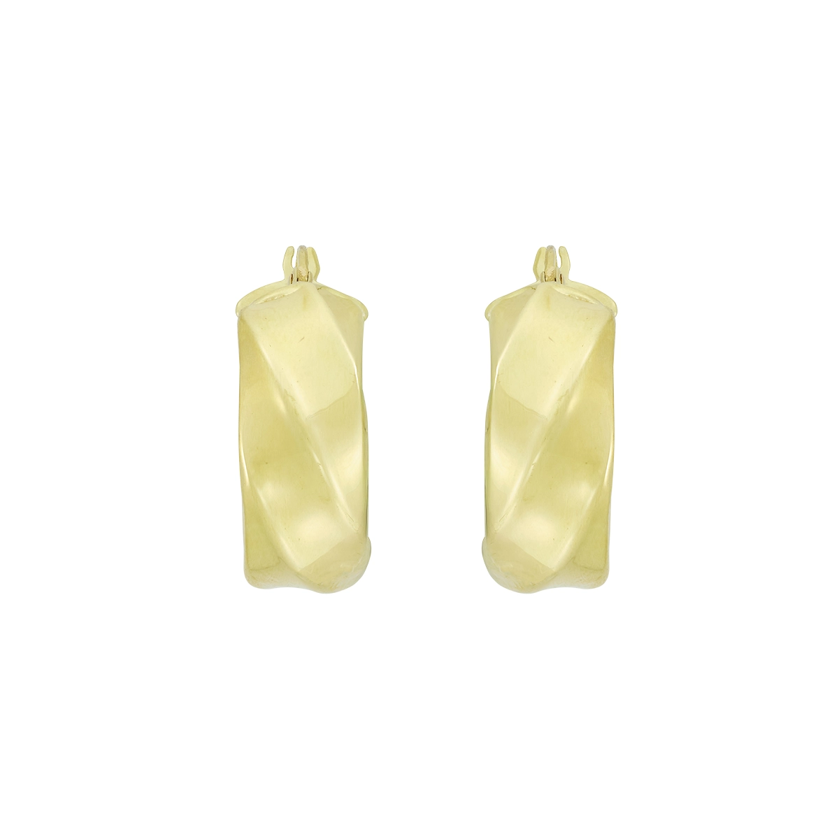 Candongas en oro amarillo de 18 Kilates, 1/2 caña, 7 mm. de ancho