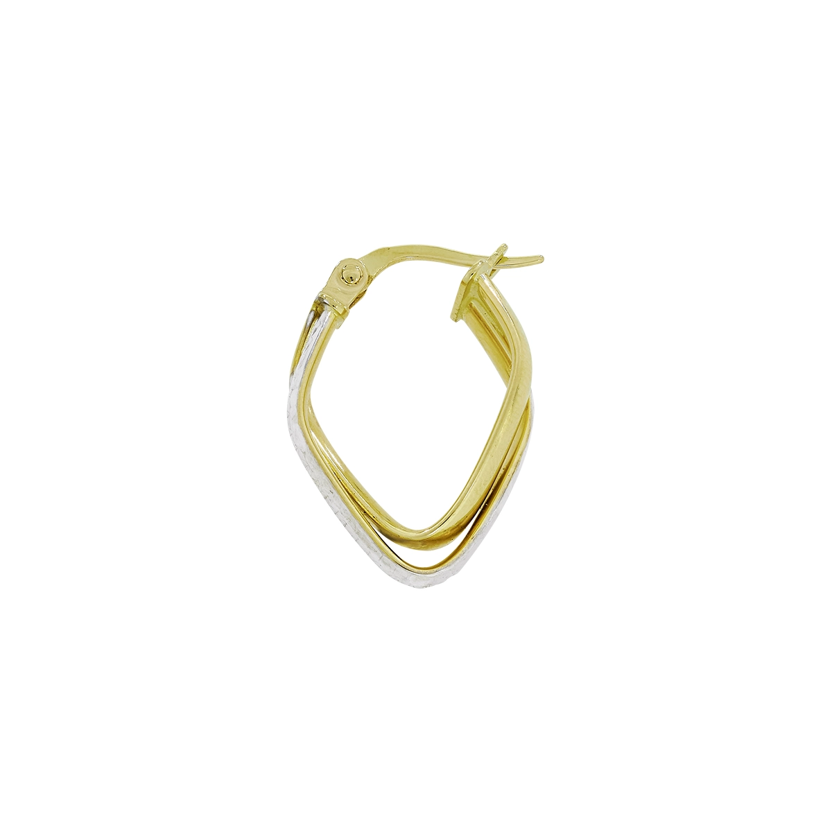 Candongas en oro amarillo de 18 Kilates con visos, Rombo, 2.50 mm. de ancho