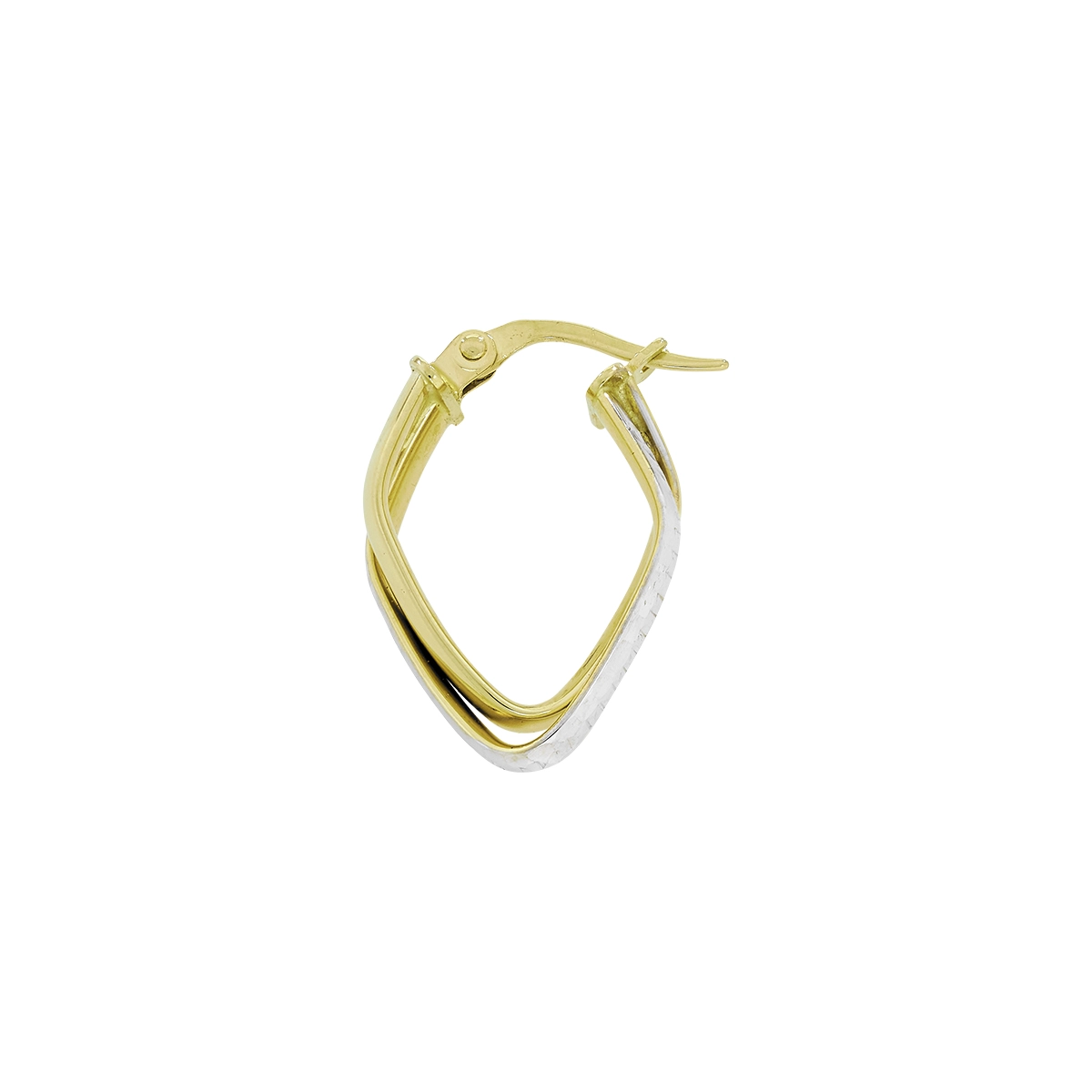 Candongas en oro amarillo de 18 Kilates con visos, Rombo, 2.50 mm. de ancho