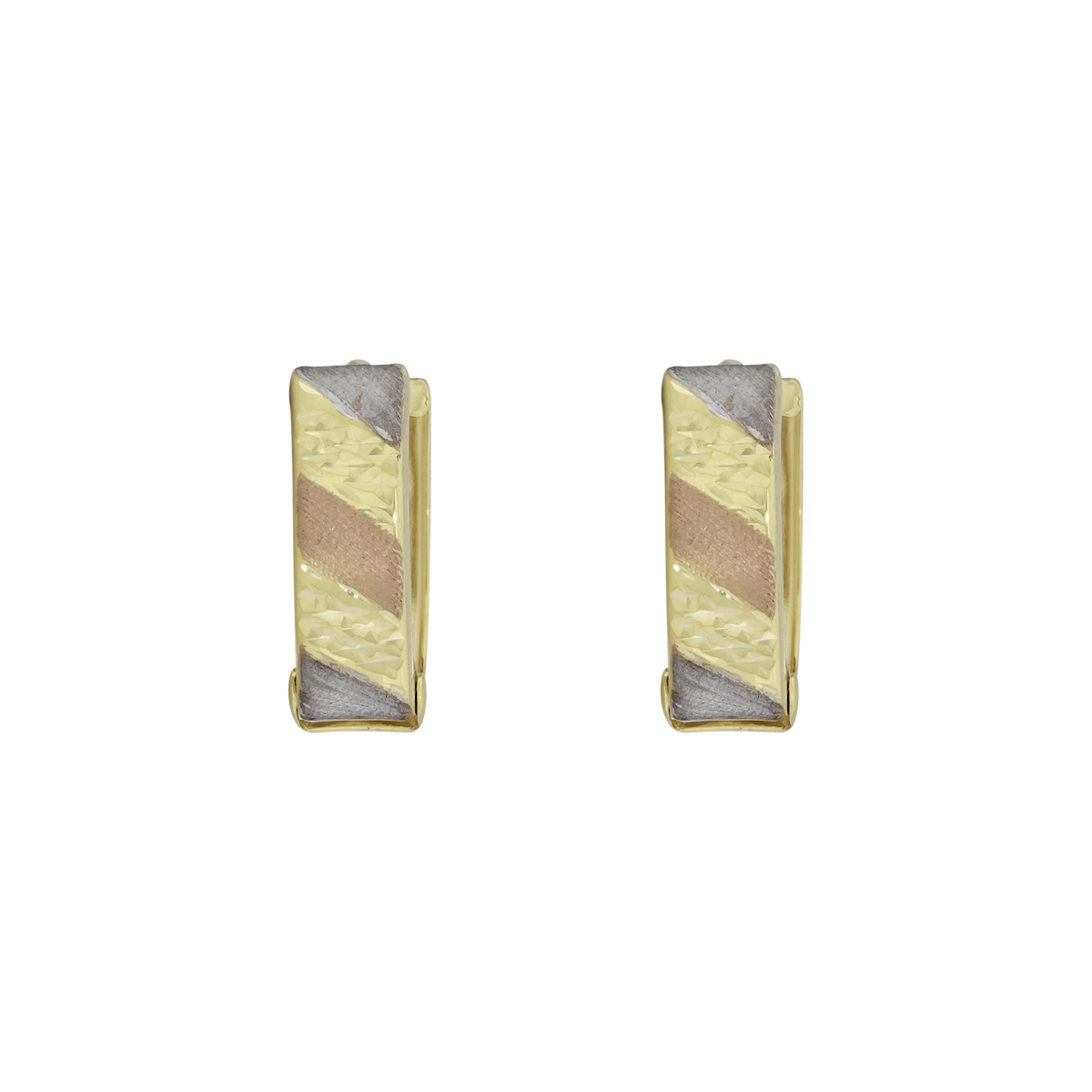 Candongas en oro amarillo de 18 Kilates con visos satinado, 1/2 caña, 5.50 mm. de ancho