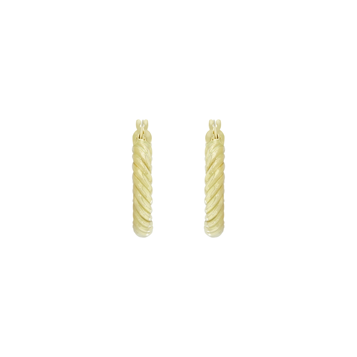 Candongas en oro amarillo de 18 Kilates, Entorchada, 3.50 mm. de ancho