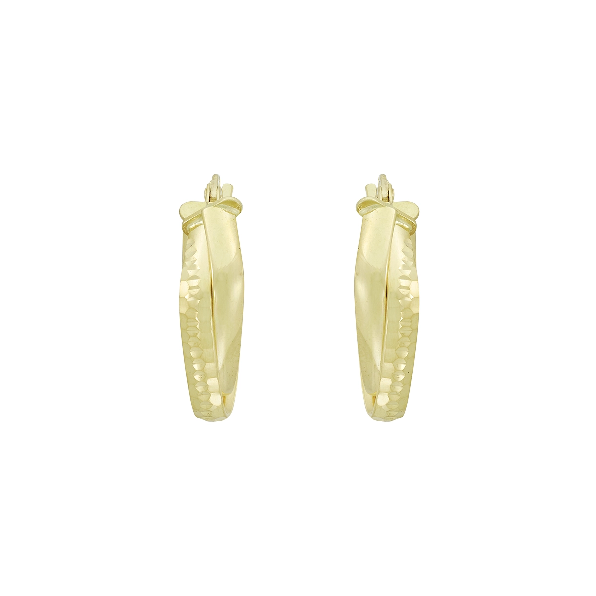 Candongas en oro amarillo de 18 Kilates con visos, Figuras geometricas, 2.50 mm. de ancho
