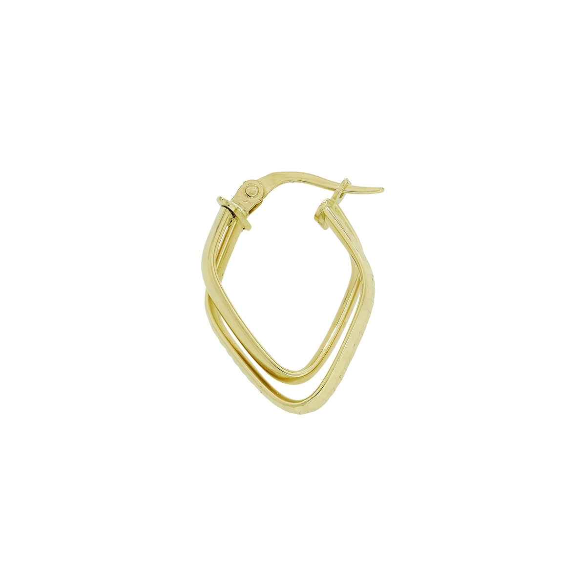 Candongas en oro amarillo de 18 Kilates con visos, Figuras geometricas, 2.50 mm. de ancho
