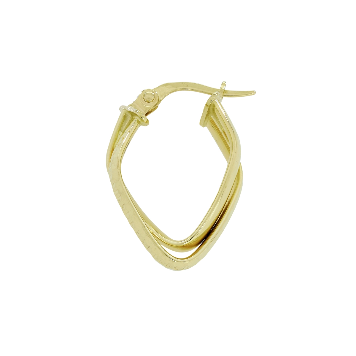Candongas en oro amarillo de 18 Kilates con visos, Figuras geometricas, 2.50 mm. de ancho