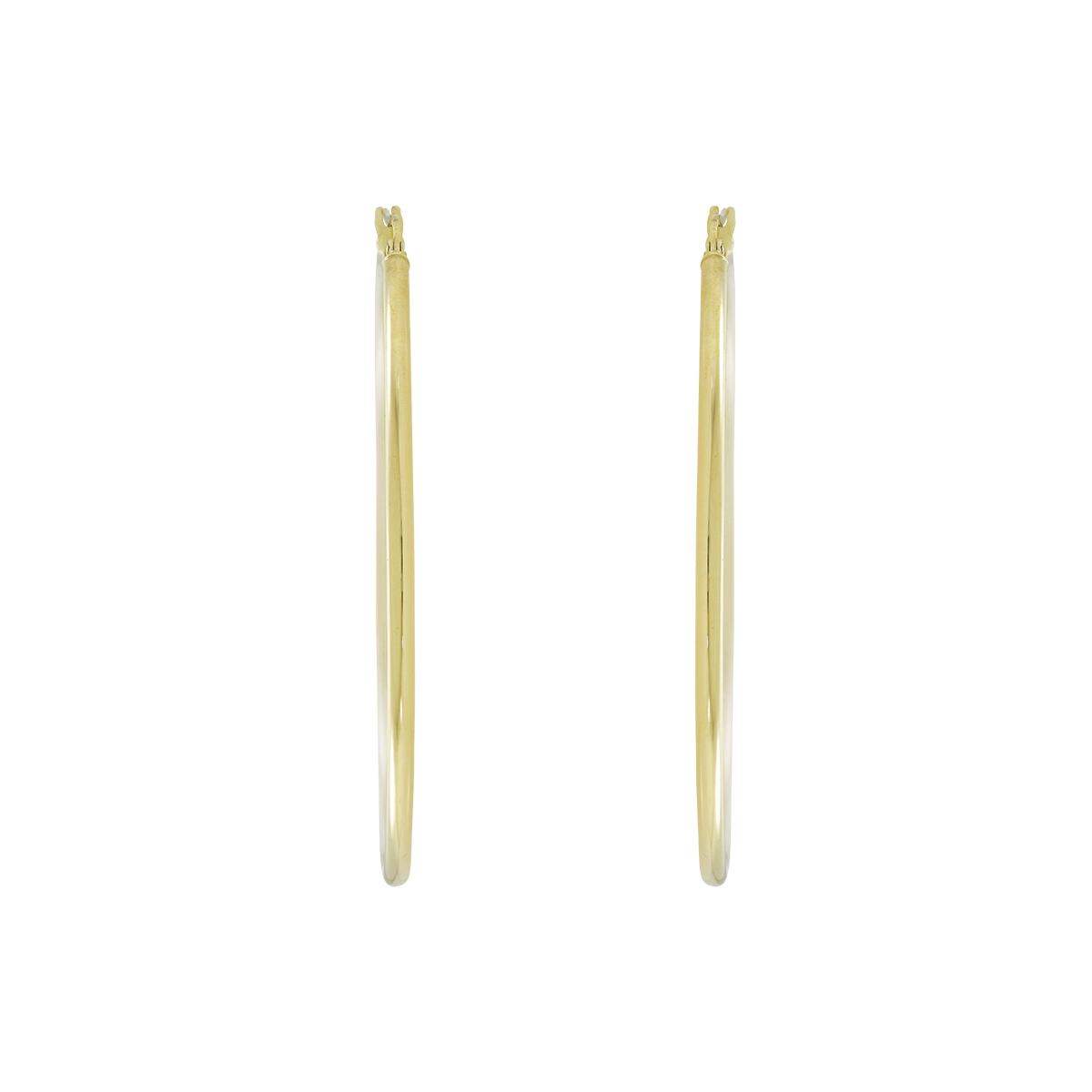 Candongas en oro amarillo de 18 Kilates, Tubo, 2 mm. de ancho