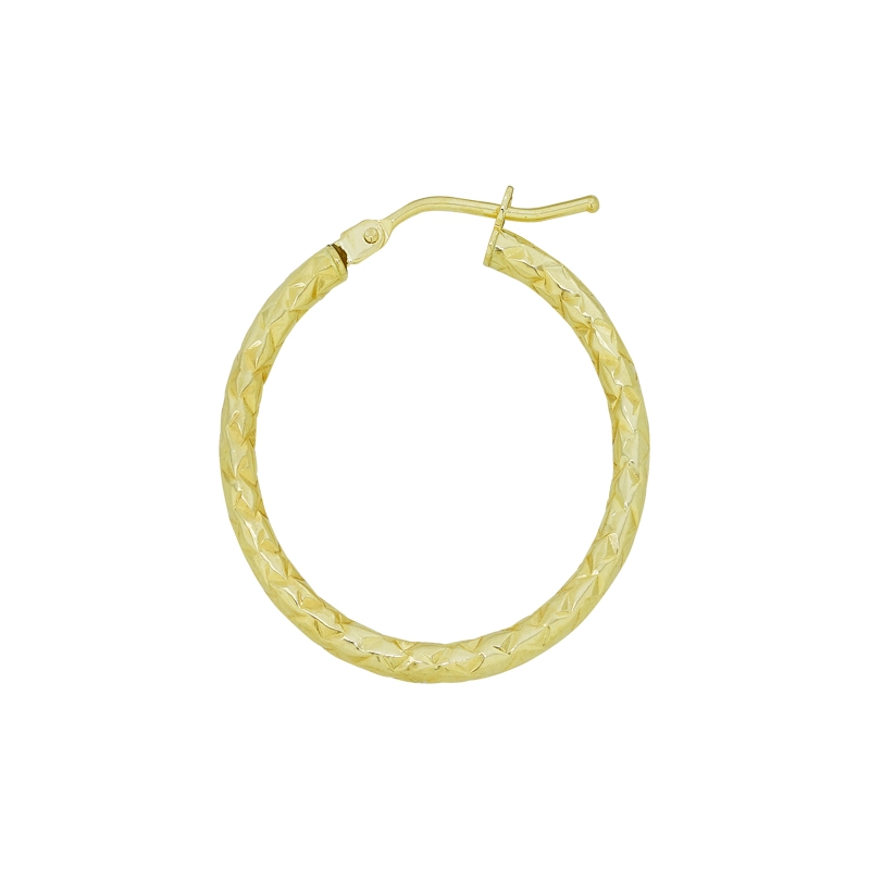 Candongas en oro amarillo de 18 Kilates con visos, Tubo, 2 mm. de ancho