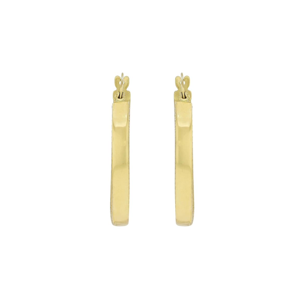 Candongas en oro amarillo de 18 Kilates con visos, Plana, 2.50 mm. de ancho