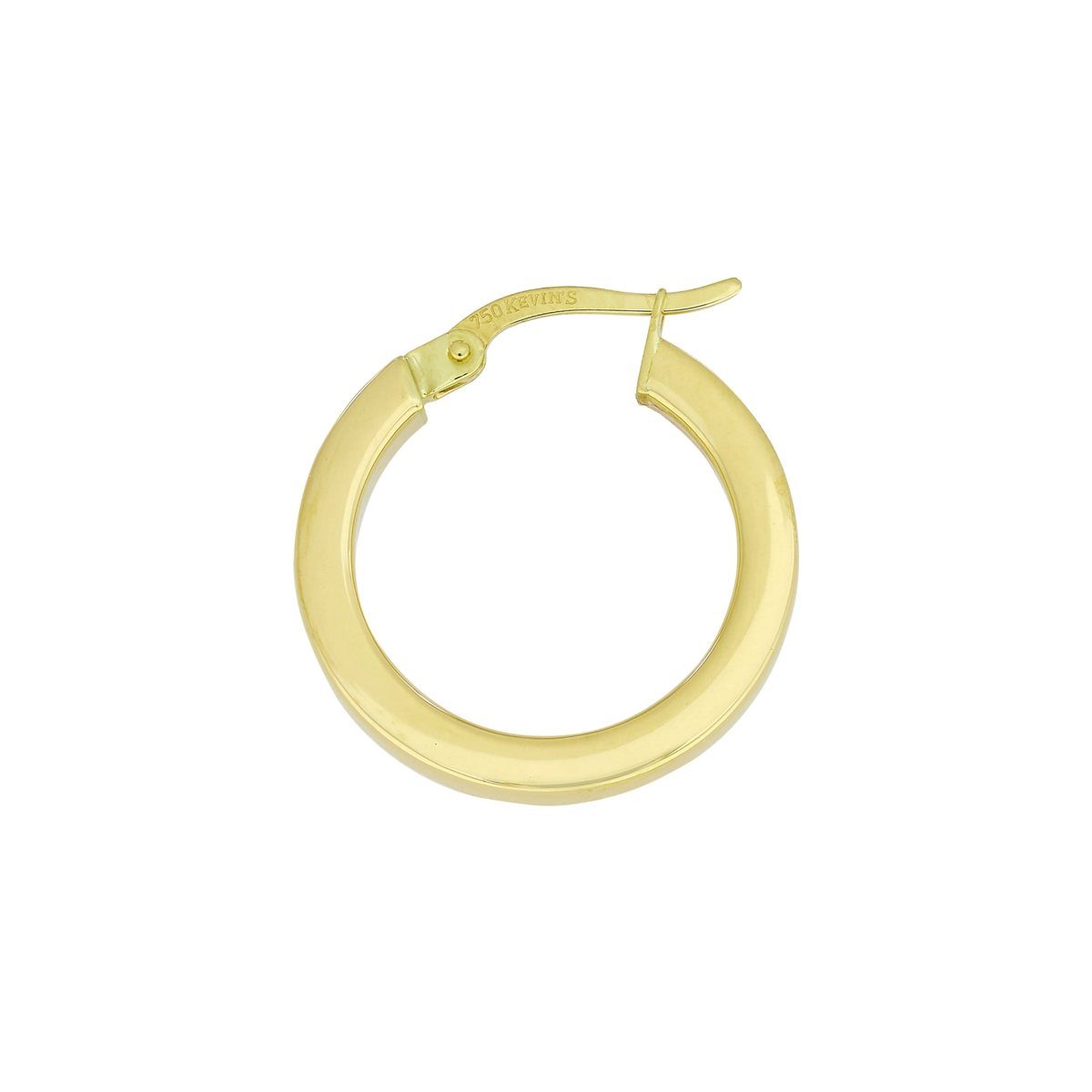 Candongas en oro amarillo de 18 Kilates con visos, Plana, 2.50 mm. de ancho