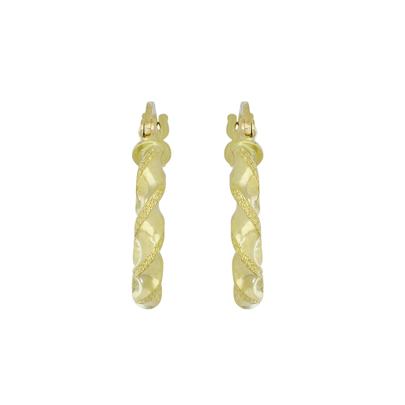 Candongas en oro amarillo de 18 Kilates con visos, Entorchada, 2.50 mm. de ancho