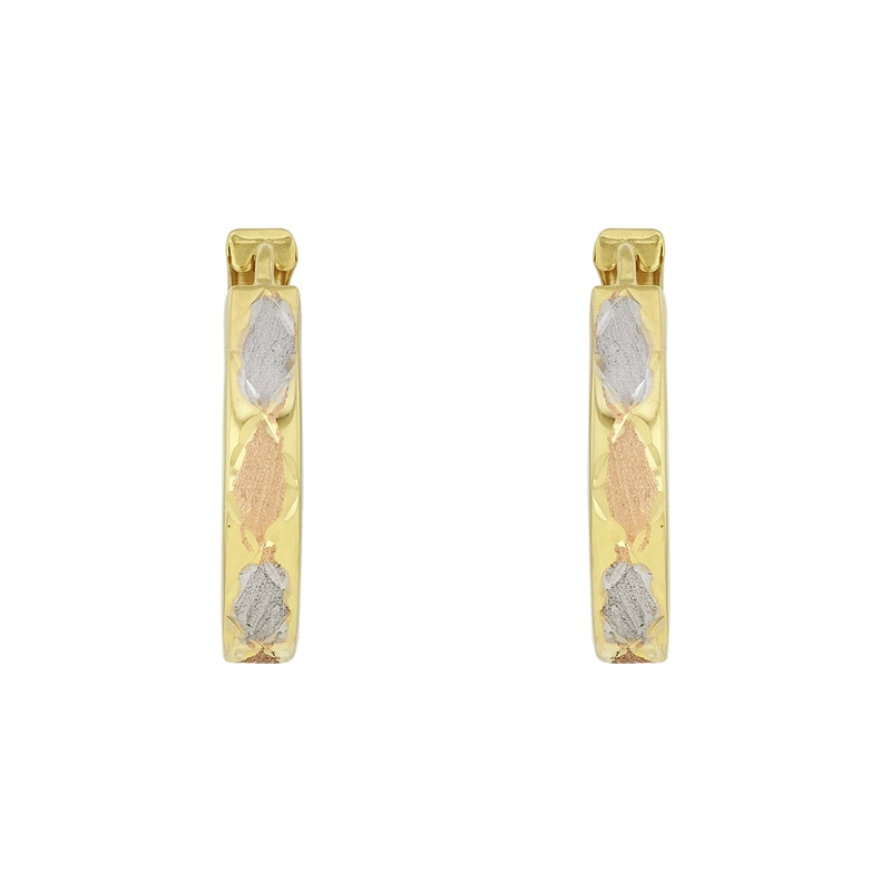 Candongas en oro amarillo de 18 Kilates con visos satinado, Plana, 3 mm. de ancho