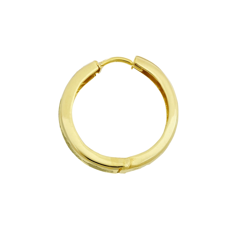 Candongas en oro amarillo de 18 Kilates con visos satinado, Plana, 3 mm. de ancho