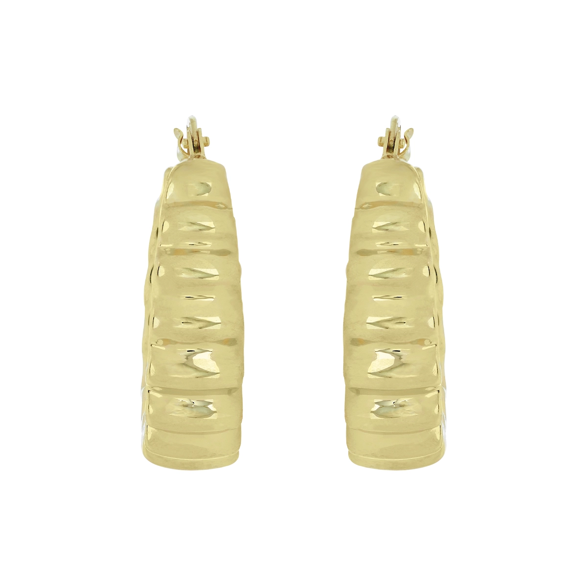 Candongas en oro amarillo de 18 Kilates, Abombada, 5 mm. de ancho