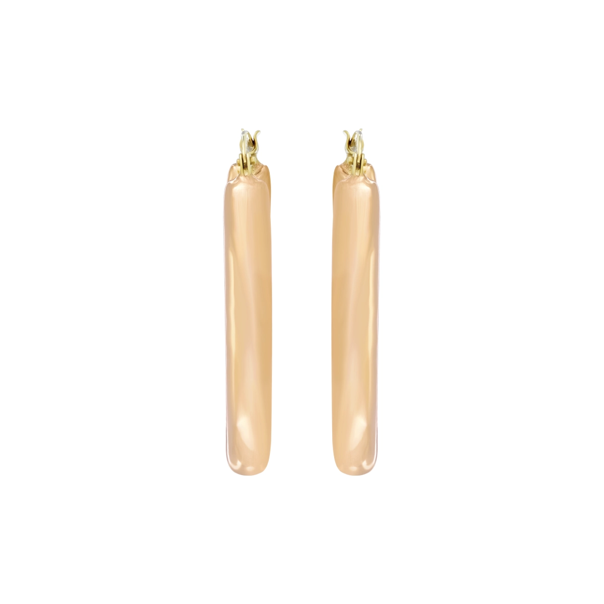 Candongas en oro amarillo de 18 Kilates, Tubo, 4 mm. de ancho