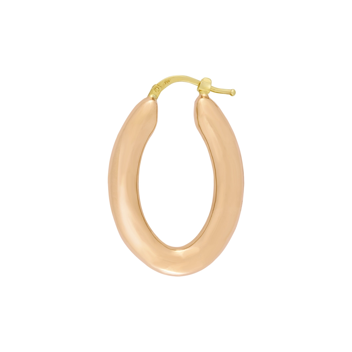Candongas en oro amarillo de 18 Kilates, Tubo, 4 mm. de ancho