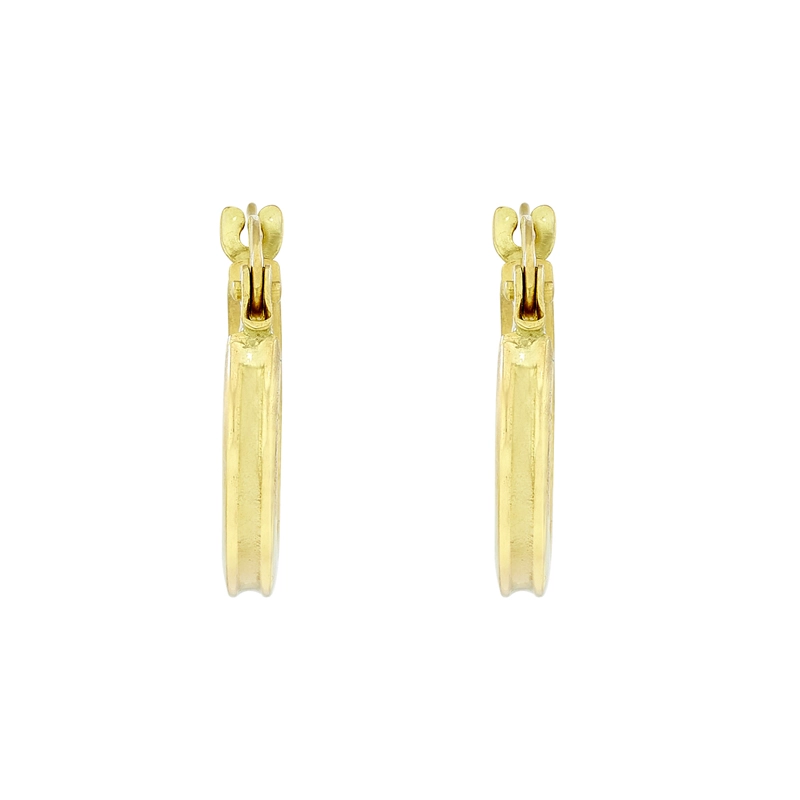 Candongas en oro amarillo de 18 Kilates, Plana, 2 mm. de ancho