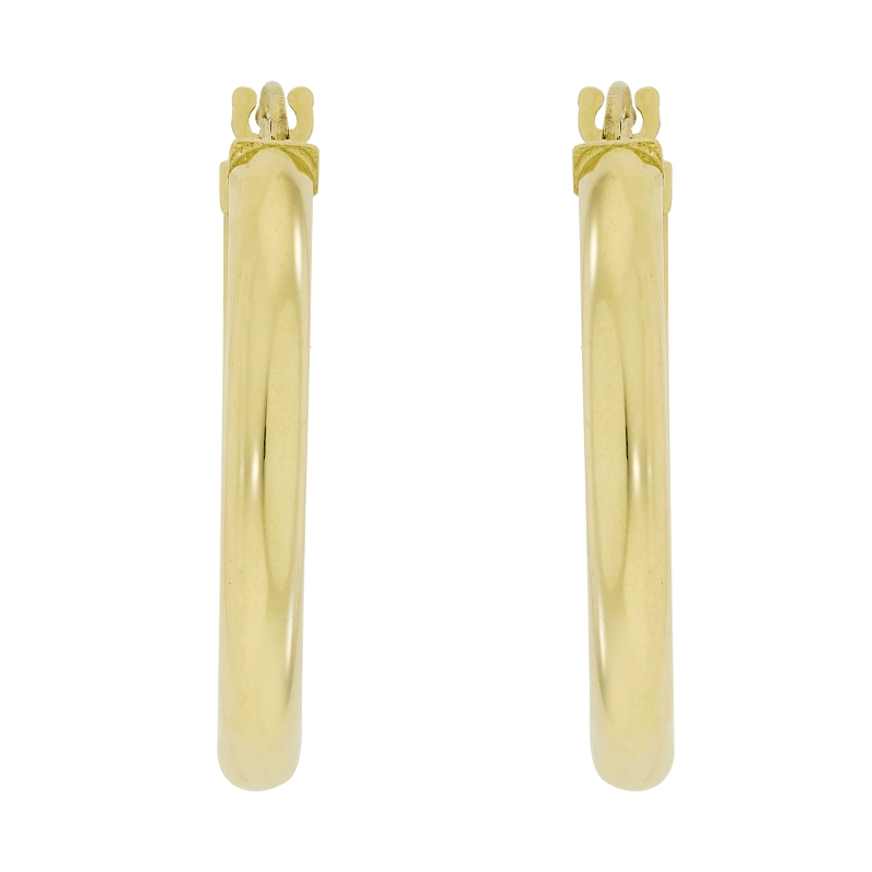 Candongas en oro amarillo de 18 Kilates, 1/2 caña, 2.50 mm. de ancho
