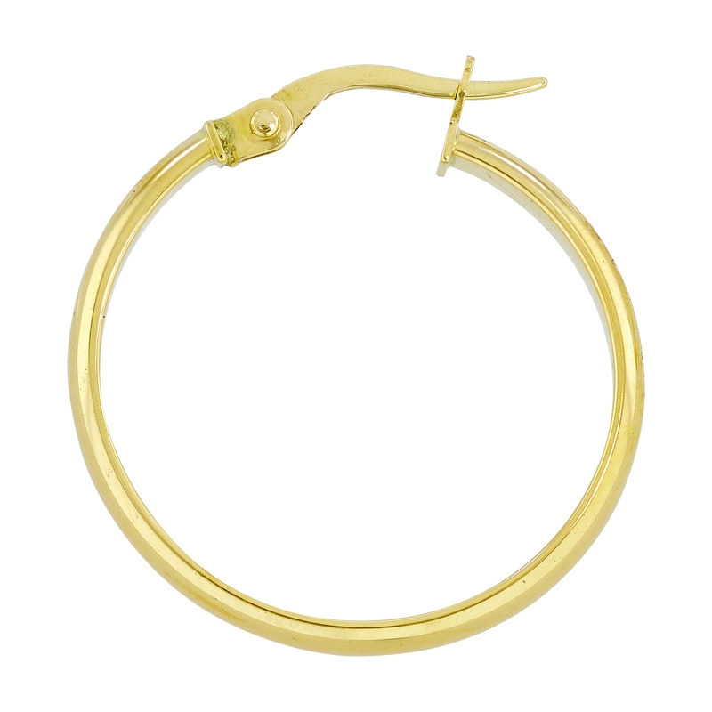 Candongas en oro amarillo de 18 Kilates, 1/2 caña, 2.50 mm. de ancho