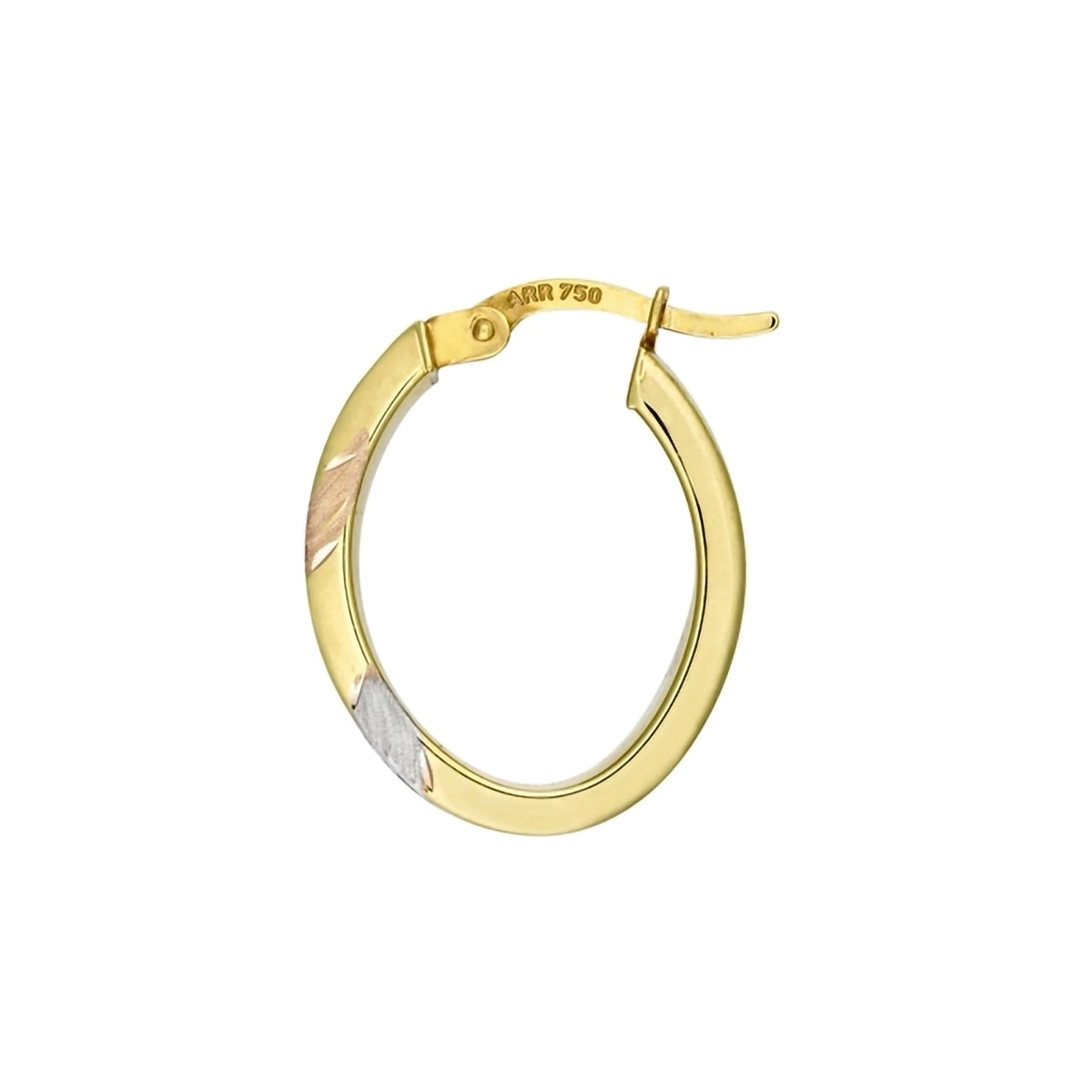 Candongas en oro amarillo de 18 Kilates con visos satinado, Plana, 4 mm. de ancho