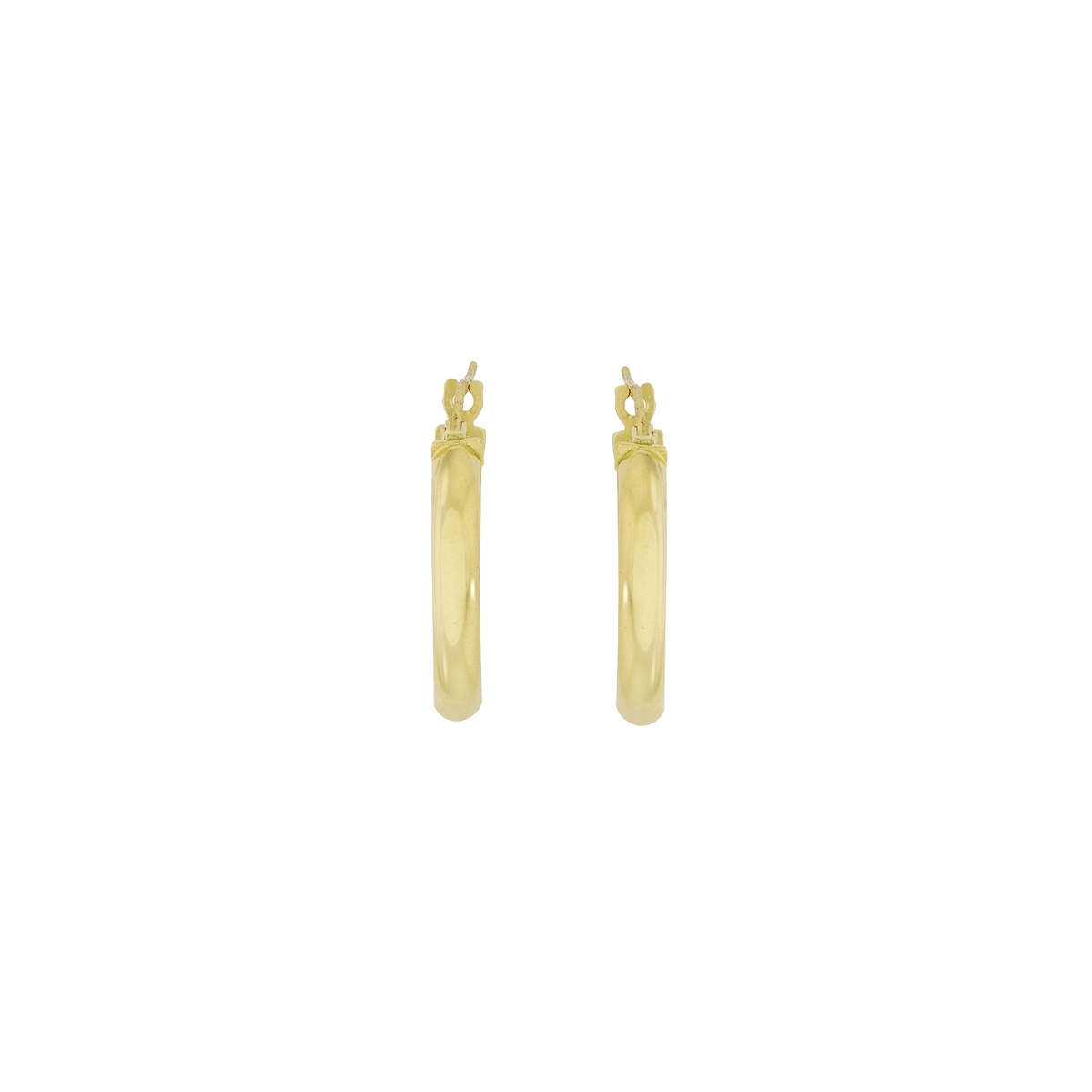 Candongas en oro amarillo de 18 Kilates, 1/2 caña, 2.50 mm. de ancho