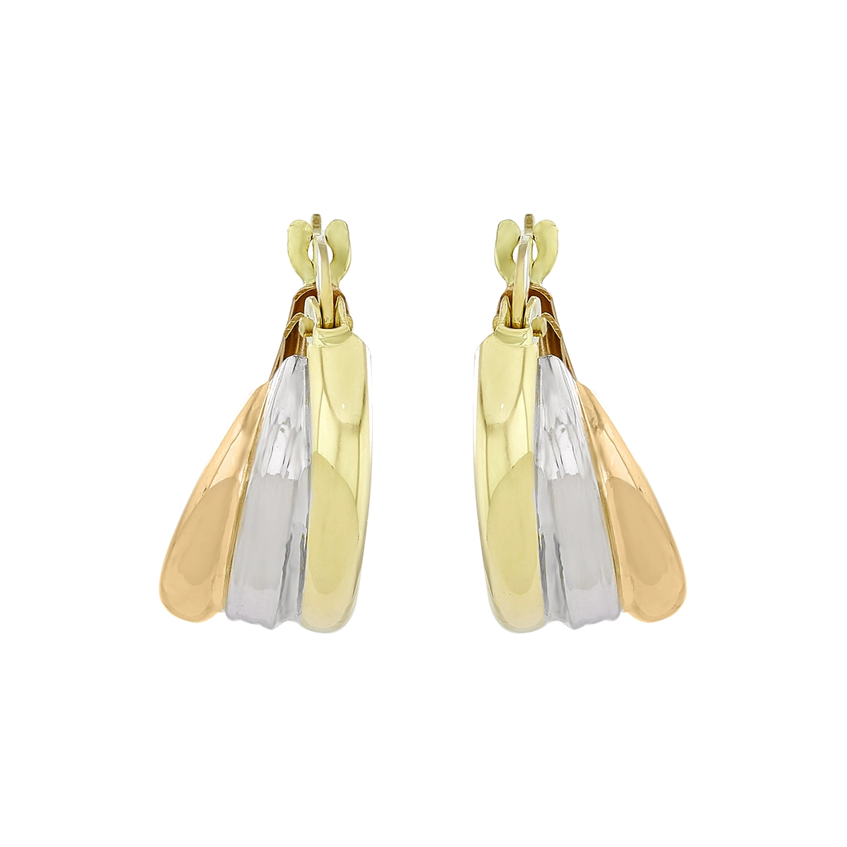Candongas en oro amarillo de 18 Kilates, Degrade, 7 mm. de ancho