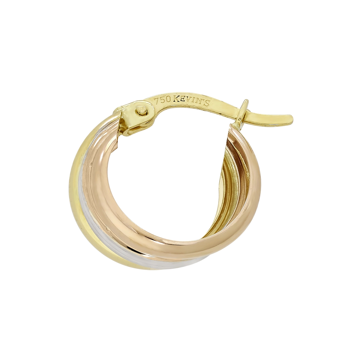 Candongas en oro amarillo de 18 Kilates, Degrade, 7 mm. de ancho