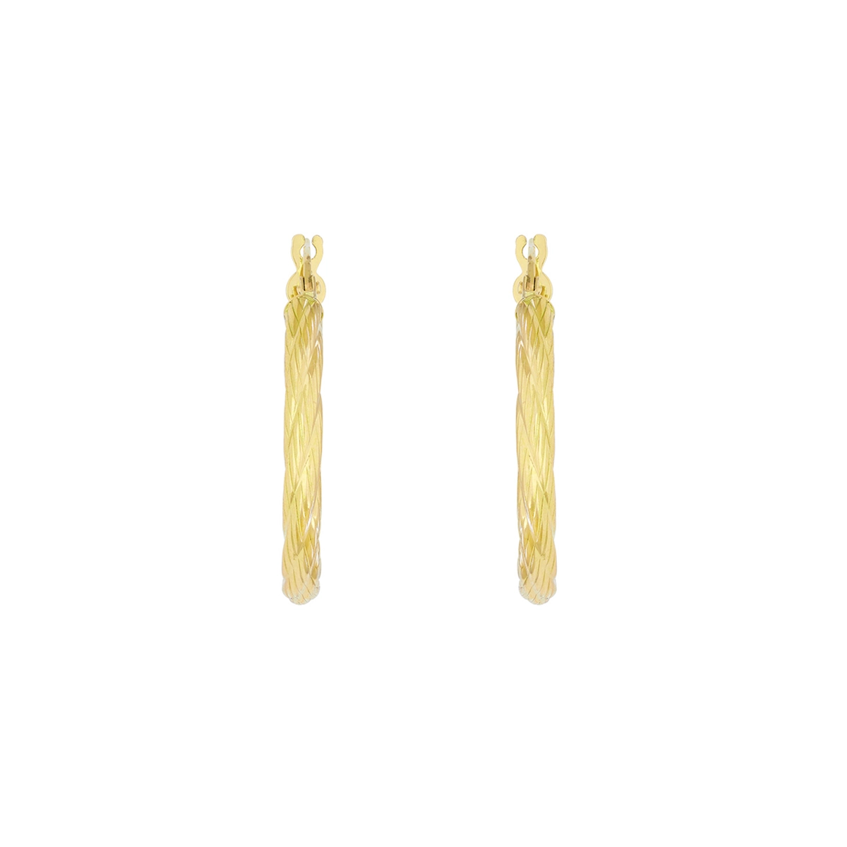 Candongas en oro amarillo de 18 Kilates, Semientorchada, 2.50 mm. de ancho