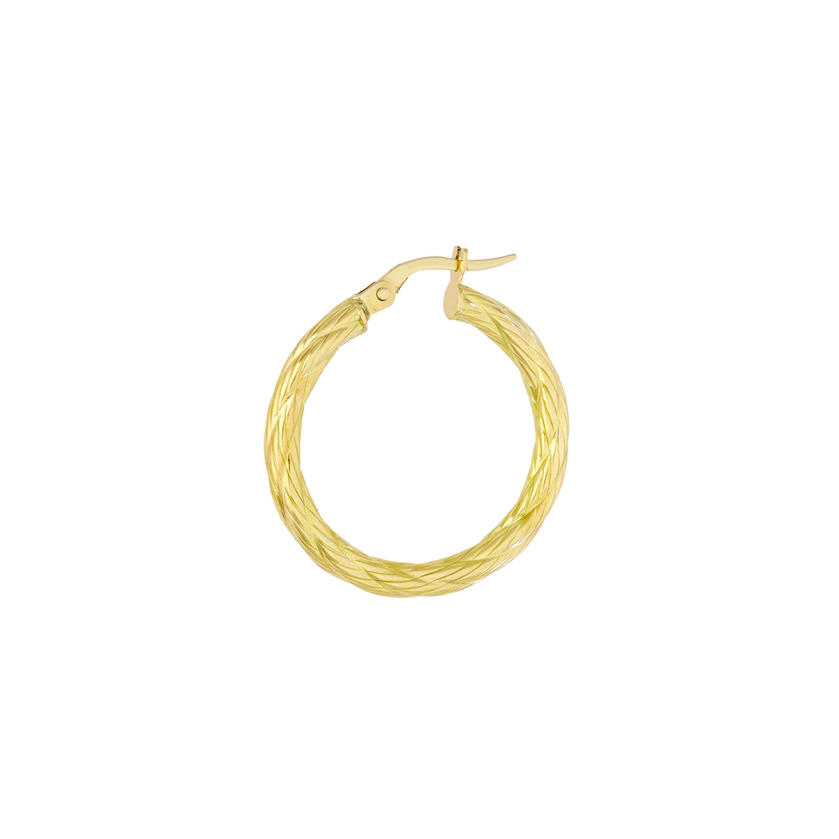 Candongas en oro amarillo de 18 Kilates, Semientorchada, 2.50 mm. de ancho
