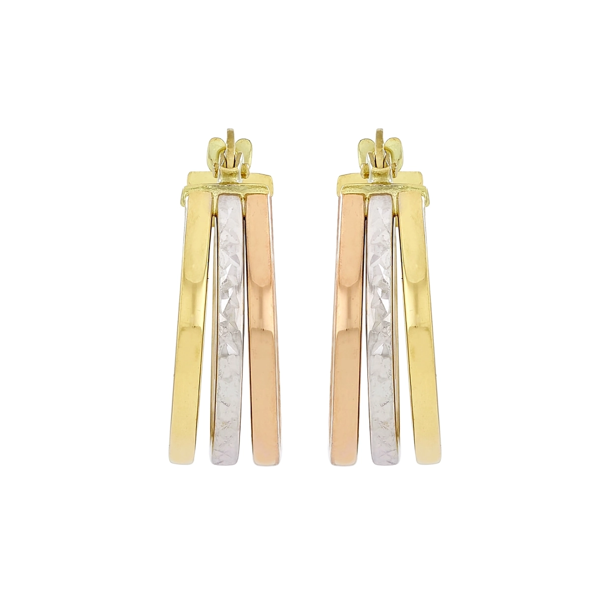 Candongas en oro amarillo de 18 Kilates con visos, Degrade, 4.50 mm. de ancho